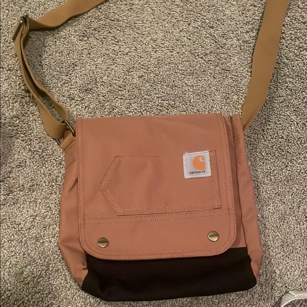 Carhartt Tan and Brown Messenger Bag with Rugged Design